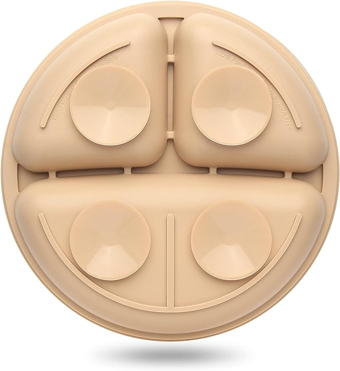Eascrozn Suction Plates for Baby 3 pack, Stay Put Divided Toddler Plates, 100% Food Grade Silicone Baby Plates, BPA Free, Baby Feeding Supplies, Microwave & Dishwasher Safe