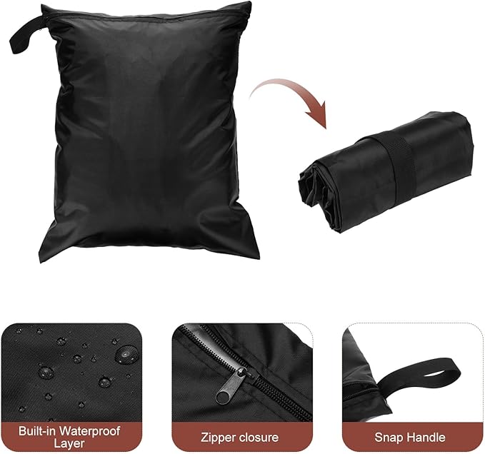 uxcell 2 Pcs Wet Dry Bags, 20" x 24" Waterproof Travel Bags with Two Zippered Pockets, Gym Bag for Beach Pool Swim Suit and Wet Clothes Black