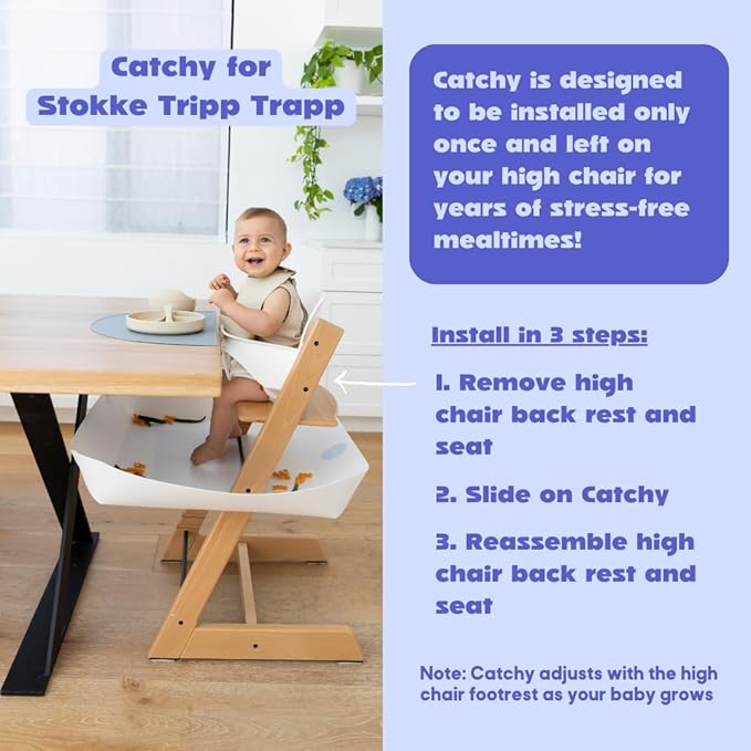 Catchy - The Food and Mess Catcher for the Stokke Tripp Trapp - Catchy Food Catching Accessory for Highchairs - Baby & Toddler Food Mat - High Chair Food Catcher - High Chair Accessories