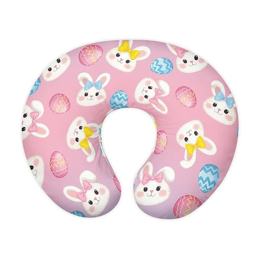 Colorful Rabbit Egg Easter Nursing Pillowcase Stretchy Removable Nursing Covers for Breastfeeding Pillows Ultra Soft Newborn Feeding Pillow Cover Easy to Use and Dustptoof