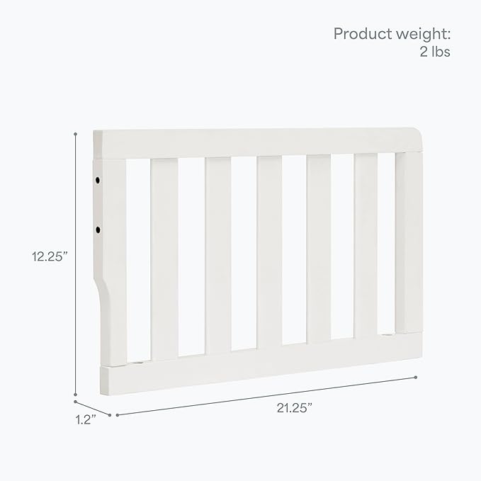 Dream On Me Toddler Guard Rail for Convertible Crib, Solid Wood Bed Rail for Toddler Bed Conversion, Cannoli Cream