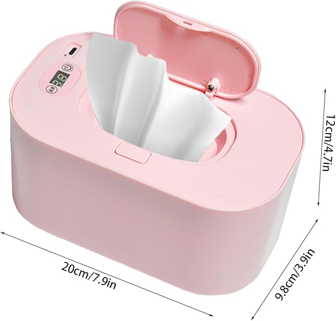 Cocoarm Baby Wipe Warmer Baby Wipe Heater Even Heating Wet Wipes Warmer and Dispenser USB Powered Wipe Warmer for Babies, Holding 80pcs Wipes (Adjustable Temperature)