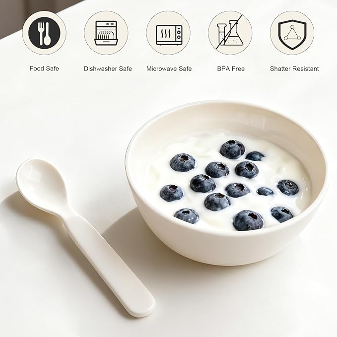 Dinnerware Set for Kids - 5-Piece Polar Bear-Themed Includes Plate, Bowl, Cup & Utensils | BPA-Free, Microwave & Dishwasher Safe | Ideal Gift for Boys (White - Polar Bear)