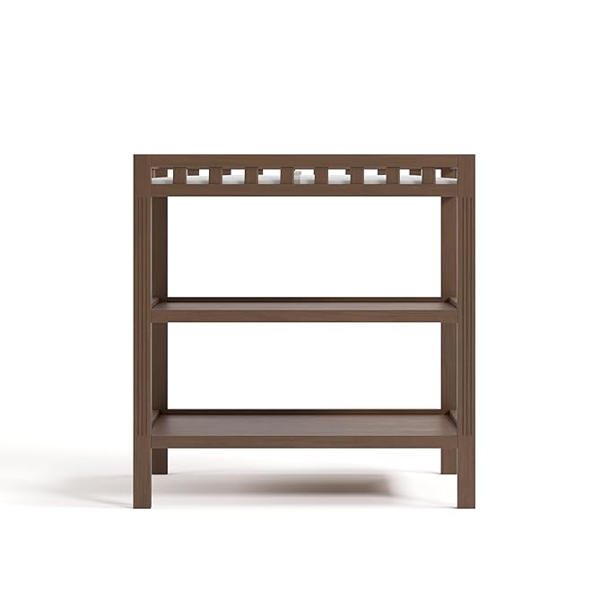 Storkcraft Morningside Changing Table (Hazelnut) – GREENGUARD Gold Certified Baby Changing Table, Includes Waterproof Diaper Changing Pad, Easy 30-Minute Assembly, 2 Open Shelves for Storage