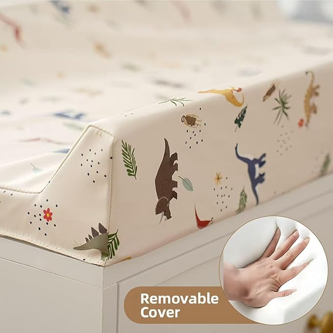 Baby Changing Pad Diaper Changing Pads for Babies Non-Slip Wipeable Changing Mat for Dresser and Table PU Cover with Cute Animal Patterns