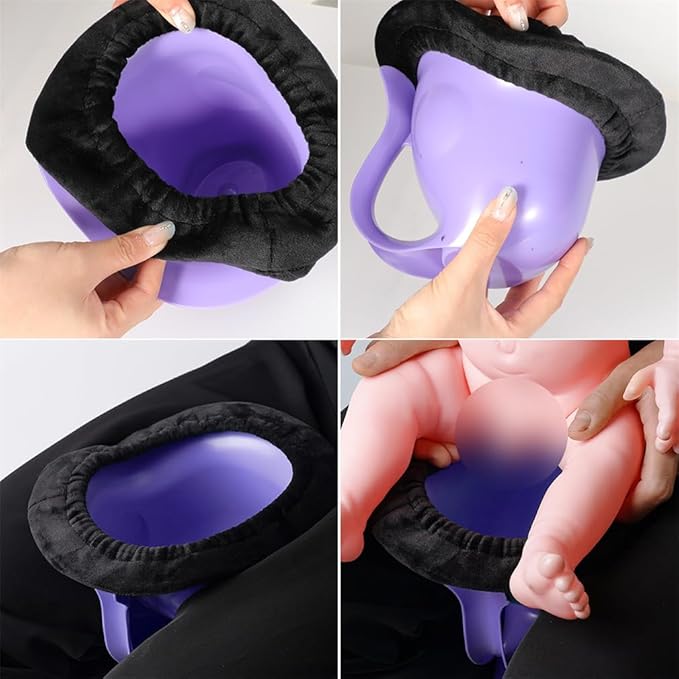 Potty Training Toilet Newborn Potty Training Newborn Potty Hat Elimination Communication with 2pcs Cotton Fleece Cozy for Indoor & Outdoor Purple