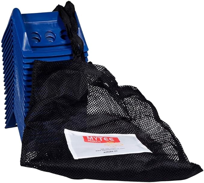 Mytee Products (20 Pieces Blue 4"x6" Flatbed Edge Protectors with Carrying Case - 4" Winch Ratchet Straps Corner Protectors for Flatbed Cargo Load