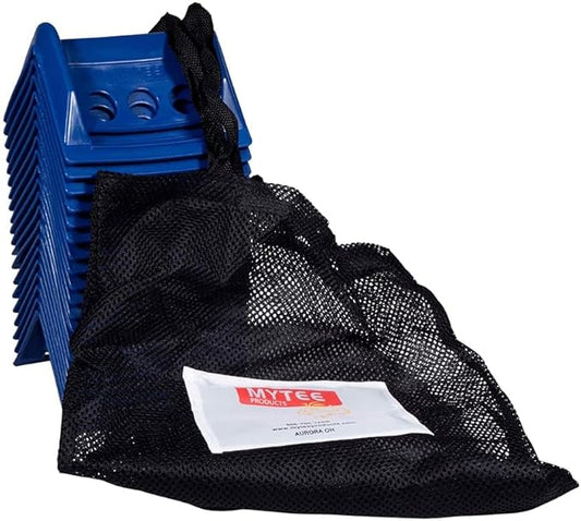 Mytee Products (80 Pieces Blue 4"x6" Flatbed Edge Protectors with Carrying Case - 4" Winch Ratchet Straps Corner Protectors for Flatbed Cargo Load