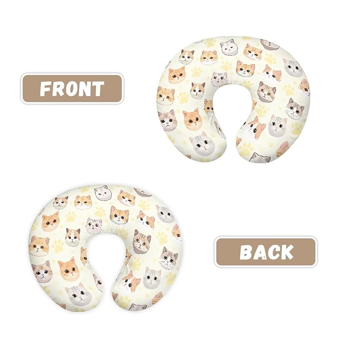 Cute Cat Footprints Nursing Pillow Covers Pillowcase Stretchy Positioner Case Comfortable Feeding Pillow Covers for Breastfeeding and Bottle Feeding