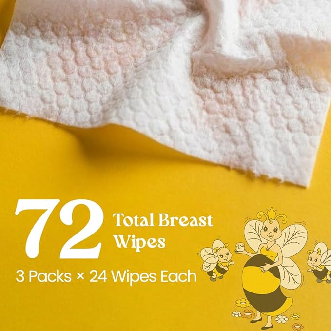 BELLA B Nipple Nurture Breast Pump Wipes Quick Clean | 3 Packs Hypoallergenic & Paraben Free Soothing Wipes for Breast Pump Parts & Pacifiers | Made with Organic Aloe Vera & Chamomile |Travel-Friendly