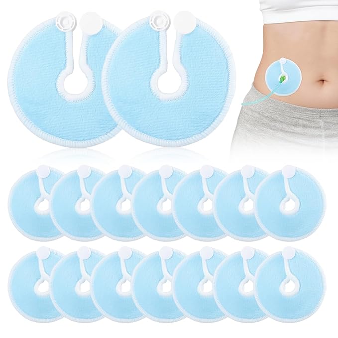 GLEAVI 28pcs G Tube Pad Holder Sky-Blue： Feeding Tube Button Covers Reusable Nursing Pads Soft Absorbent Breast Pads for Kids Breastfeeding Supports Nursing Care