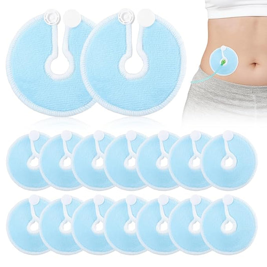 GLEAVI 28pcs G Tube Pad Holder Sky-Blue： Feeding Tube Button Covers Reusable Nursing Pads Soft Absorbent Breast Pads for Kids Breastfeeding Supports Nursing Care