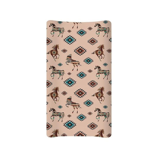 Western Diaper Change Table Covers Tribal Horse Changing Pad Cover for Baby Breathable Changing Mat Cover for Baby Girls Boys Gift for Friends