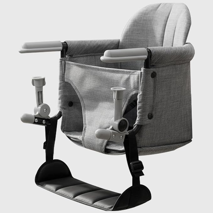 Lvvbaby Hook On High Chair Portable Baby High Chair-Foldable Convertible for Travel & Home,Clamp-On High-on Chair with Footrest, 3-Point Safety Harness Lightweight 4.3lbs