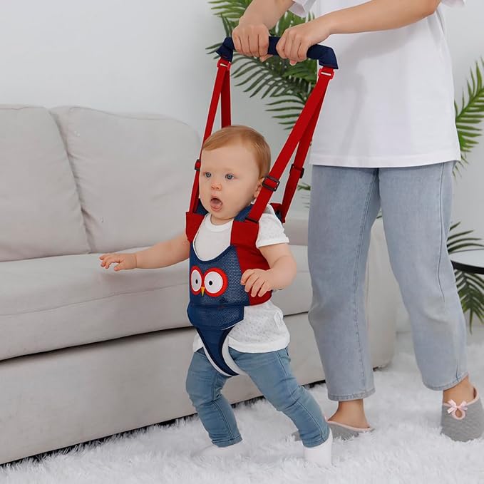 Baby Walking Harness, Handheld Kids Walker Helper, New Upgrade Breathable and Adjustable Toddler Infant Walker Harness Assistant Belt with Instructions for 7-24 Month (Blue Breathable)