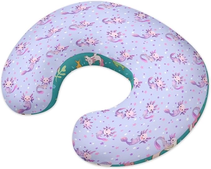 Purple Axolotl Nursing Pillow Cover for U-Shaped Feeding Pillow Soft Nursing Pillow Case Hidden Zipper Design Skin-Friendly