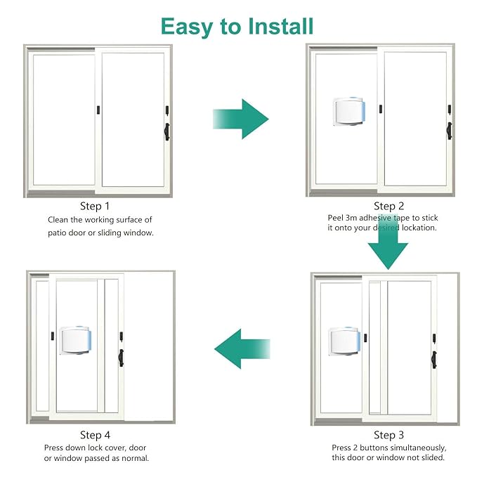 4 Pack Sliding Door Lock Child Safety (Blue)