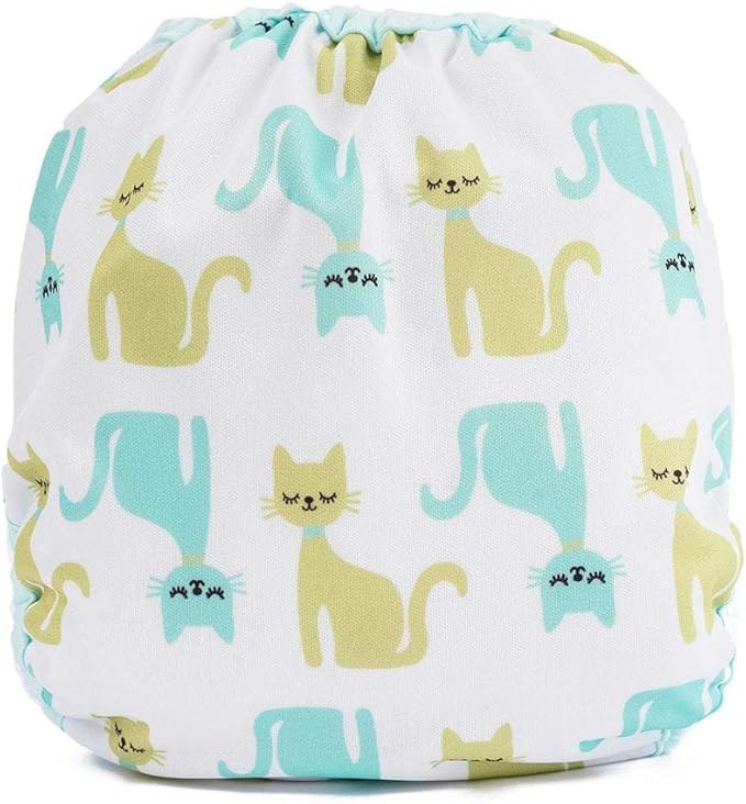 OsoCozy One Size Cloth Diaper Covers - Adjustable Snap Fit & Double Leg Gussets for Baby Boys & Girls from 8-35 Pounds. Use with Prefold, Flat or Fitted Cloth Diapers or Snap-in Inserts.