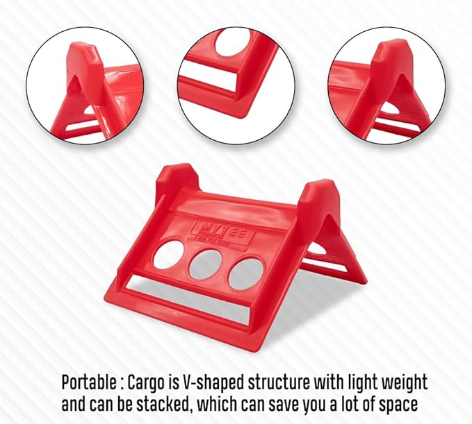 Mytee Products (80 Pieces) Red 4"x6" Flatbed Edge Protectors with Carrying Case - 4" Winch Ratchet Straps Corner Protectors for Flatbed Cargo Load