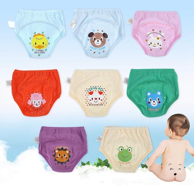 Toddler Underwear 8PC/S Baby Training Pants Potty Training Underwear Toddlers Boys Girls Cartoon Cute Diapers 4 Layers (95)