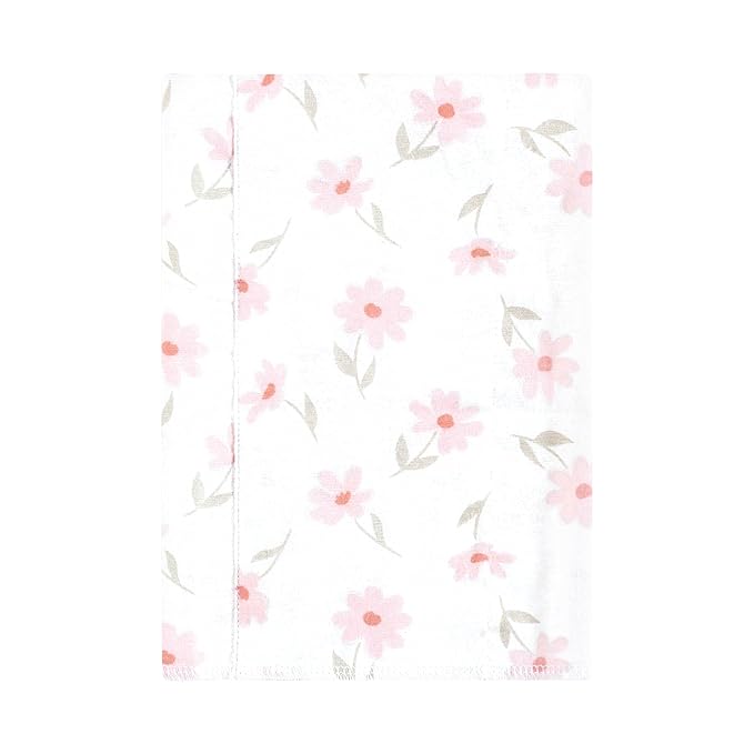 Hudson Baby Unisex Baby Cotton Flannel Burp Cloths, Pink Honey Bunny, One Size