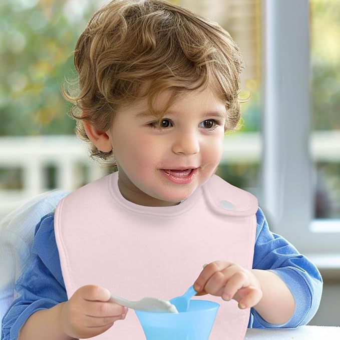 8 Pack Baby Bibs Unisex Adjustable with Snaps Ultra Soft Absorbent Drooling Teething for Boys and Girls