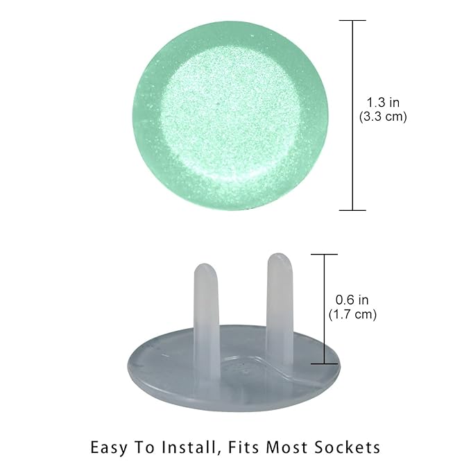 Pure Light Green Color Outlet Covers Baby Proofing Safe & Secure Electric Plug Protectors | Sturdy Childproof Socket Covers for Home & Office | Easy Installation | Protect Toddlers & Babies