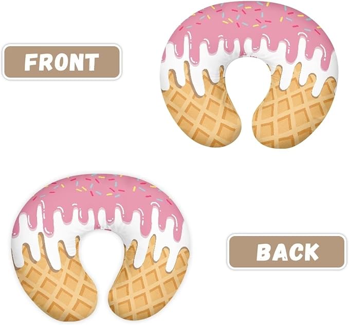 Ice Cream Design Nursing Pillow Cover Nursing Pillow Case for U-Shaped Feeding Pillow Soft Breastfeeding Pillow Slipcover Hidden Zipper Design Skin-Friendly