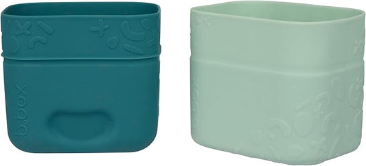 b.box Silicone Snack Cup (2-pack): Divider for Bento Box & Lunch Box, Ideal for Separating & Containing Foods, Dishwasher, Microwave, Oven and Freezer safe (Forest)