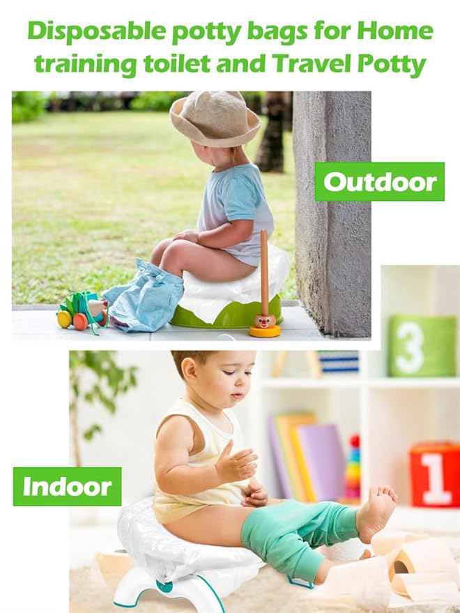 90 Disposable Potty Bags Liners Compatible with OXO Tot 2-in-1 Go Potty, Refill Bags for Toddler Toilet, Universal Training Bags Fit Most Potty Chairs, Seats, Portable Travel Toilet