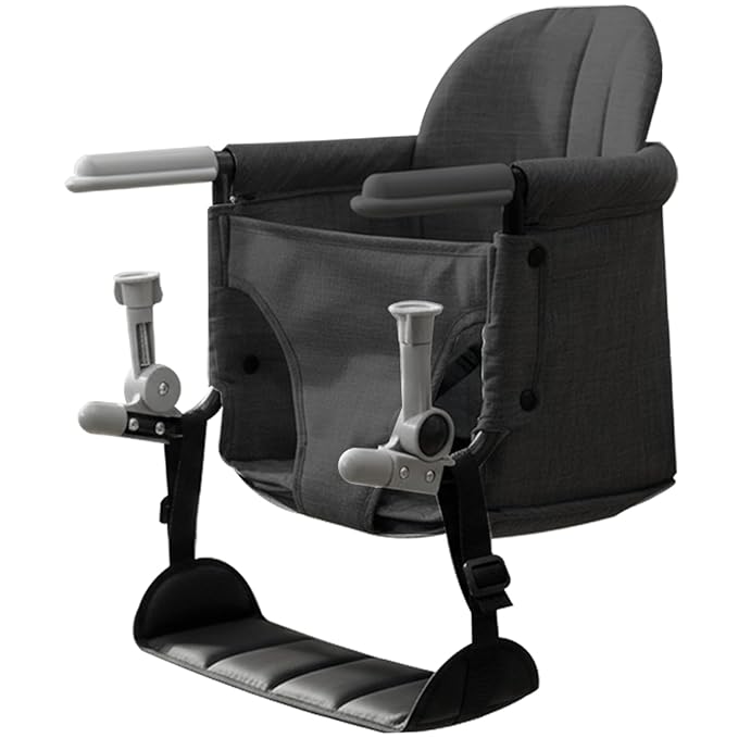 Lvvbaby Portable Baby High Chair-Foldable Convertible Table for Travel & Home,Clamp-On High Chair Space-Saving Design with 2-Position Anti-Slip Clamp,3-Point Safety Harness Lightweight 4.3lbs