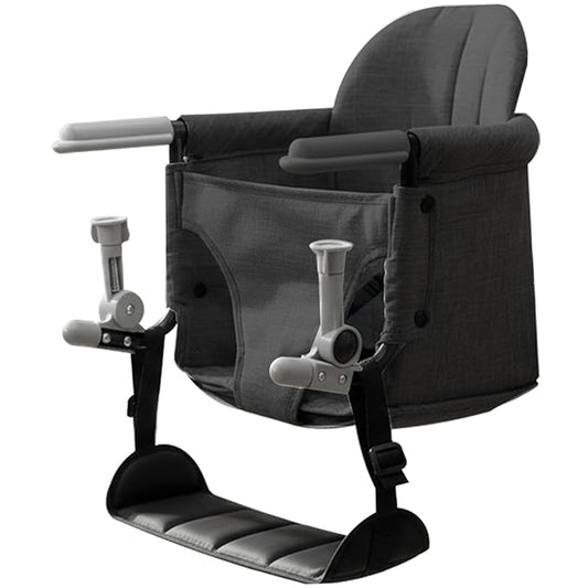 Lvvbaby Portable Baby High Chair-Foldable Convertible Table for Travel & Home,Clamp-On High Chair Space-Saving Design with 2-Position Anti-Slip Clamp,3-Point Safety Harness Lightweight 4.3lbs