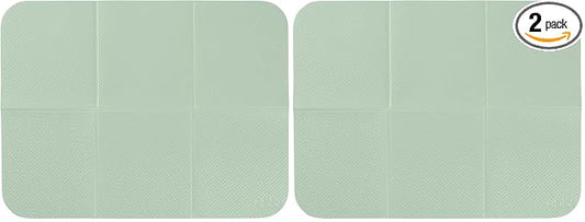 Ubbi On-the-Go Diaper Changing Baby Mat, Soft and Comfortable, Must Have for Newborns, Easy to Clean, Portable Folding Pad, Infant Traveling Accessories, Sage Green, 16" x 21" (Pack of 2)