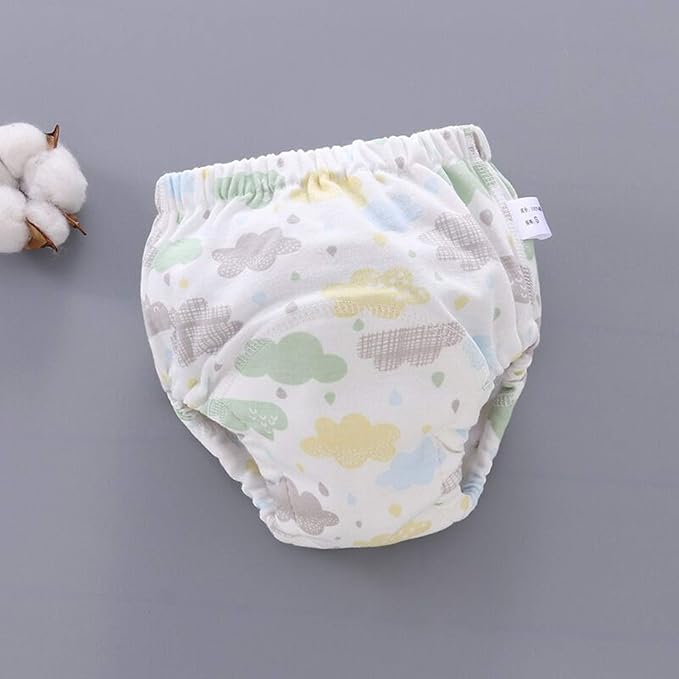 4 Pack Baby Toddler Potty Training Pants Layered Cotton Training Underwear for Toddlers Girls Boys