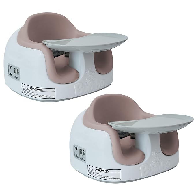 Bumbo 2 Pack 3-in-1 Multi-Seat for 6 to 36 Months, Travel Baby Feeding & Play Floor Seat, All-in-One Portable Booster, Breige/Sonoran Rose