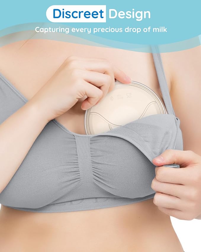 Lilian&Gema Milk Collector Catcher for Breastmilk - 2 Pcs Silicone Breast Pad Nursing Cup Milk Saver for Nursing Moms, Protect Sore Nipples, Extra-Soft and Reusable for Breastfeeding Beige
