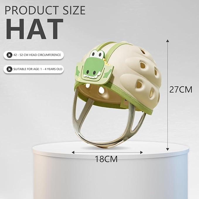 Baby Head Protection Helmet - Ultra-Light, Soft, Adjustable, Suitable for Babies 6-24 Months with Knee Pads & Non-Slip Socks Set