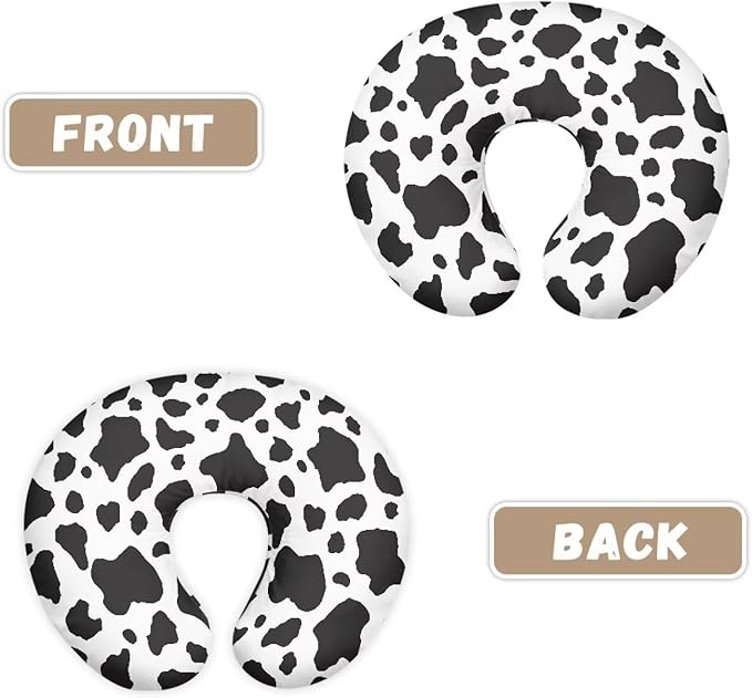 Cow Print Nursing Pillow Cover for U-Shaped Feeding Pillow Cowhide Breastfeeding Pillow Slipcover Hidden Zipper Design Soft and Skin-Friendly