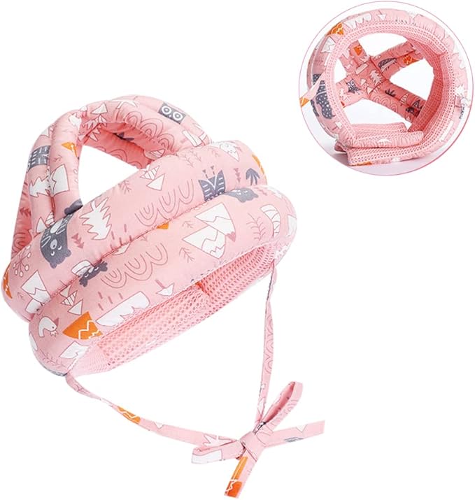Baby Head Protector Infant Toddlers Safety Helmet Hat for Walking Crawling Bumper Hat Head Protective Cushion Baby Headguard Bonnet with 2 Pairs Knees Pads Lightweight Breathable Adjustable