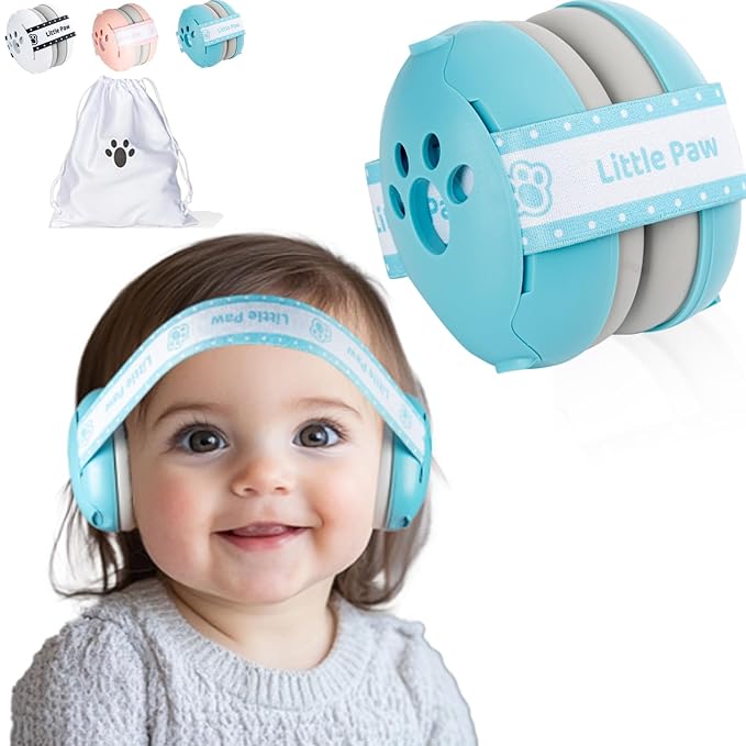 Baby Ear Muffs Noise Protection for Babies Toddlers up to 36 Months - CE Certified - Adjustable Infant Noise Cancelling Headphones Against Hearing Damage & Improves Sleep, Baby Airplane Essentials