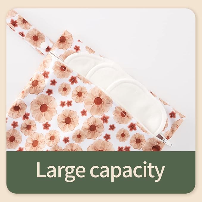 MOMIGO 3 pcs/set Wet Dry Bags for Baby Cloth Diapers - Reusable Washable for Stroller, Diapers, Travel Bags, Gym Bag 11 * 14 inch (Butterfly)