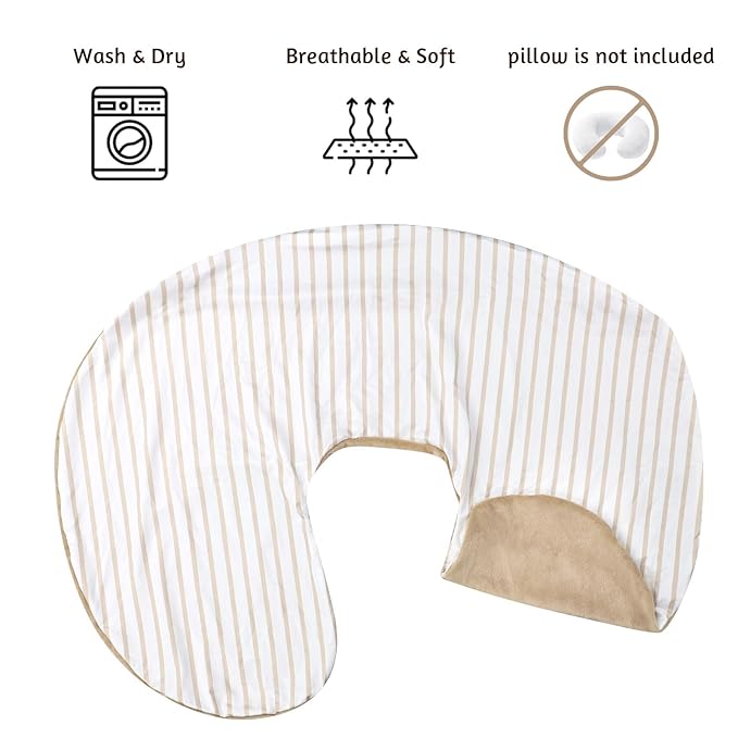 Nursing Pillow Cover 1 Pack, Removable Nursing Pillow Cover for Breastfeeding Pillows, Super Soft Comfortable Slipcover for Boy and Girls, Light Brown