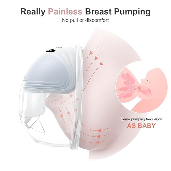 Wearable Breast Pump S21, Breast Pump Hands Free with Carrying Bag, Electric Portable Wearable Breastfeeding Pump with 3 Modes & 12 Levels, 24mm, 2 Pack Blue