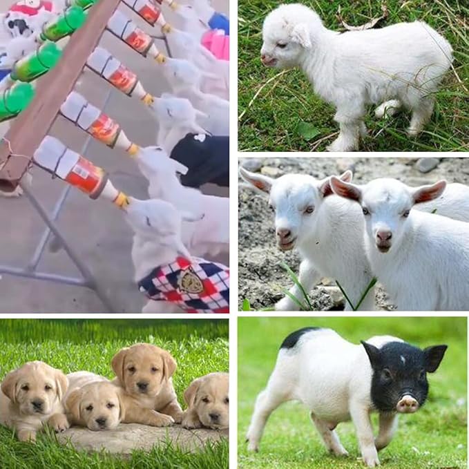 12-Pack Pritchard Nipple for Goats Milk Drink Bottle Nipple Soft Rubber Pritchard Teat for Small Animal Nursing Lambs Goat Kids Pup Dog Foal Calf Piglet Feed Orphaned