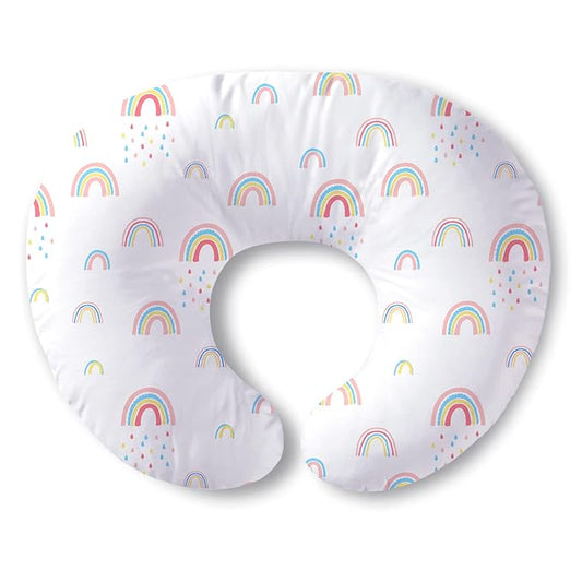 Plushii Nursing Pillow for Breastfeeding, Soft and Supportive Breastfeeding Pillow for Mom and Baby, Cute Feeding Pillow with Removable Cover for 0–12 Months, Rainbow World