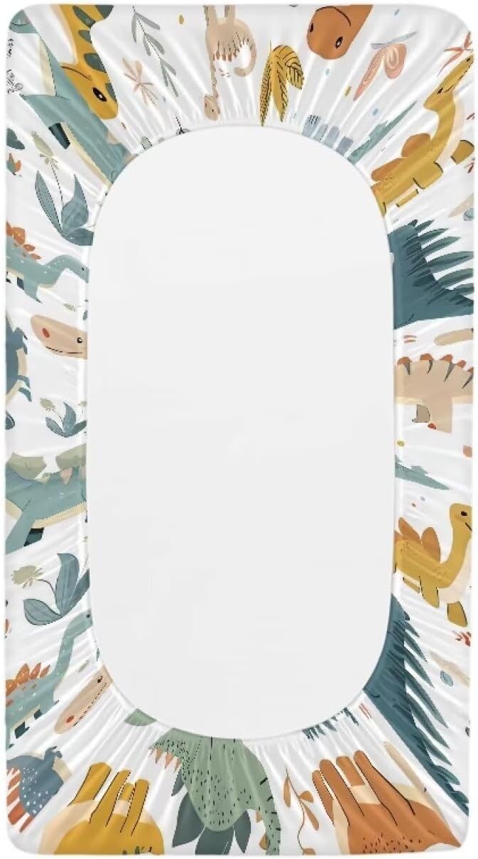 Green Dinosaur Changing Pad Covers Breathable Baby Change Table Covers Ultra Soft Fabric Change Sheet Machine Washable