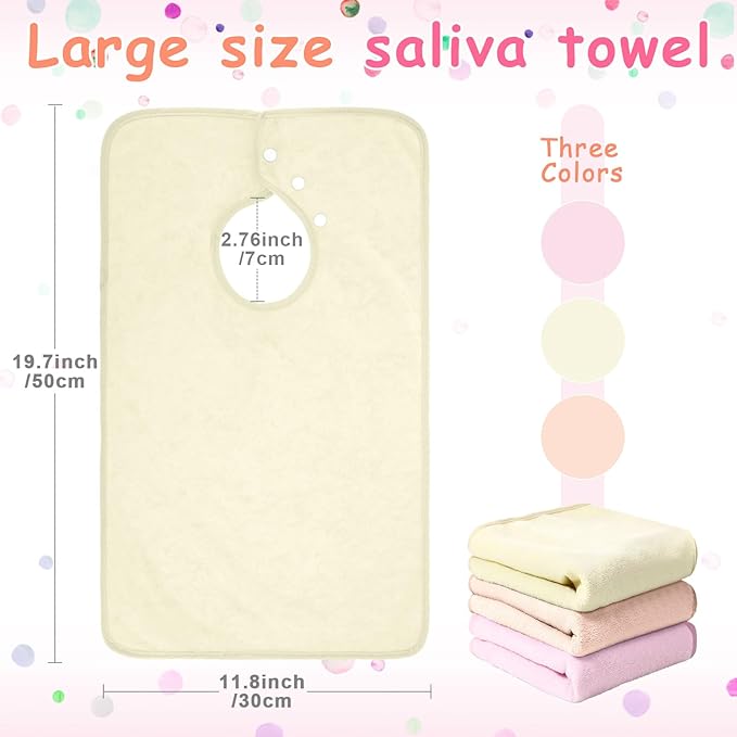 Hercicy Full Coverage Pullover Toddler Baby Bibs Terry Cloth Bibs with Snap Button for 0-4 Years Unisex Feeding Drooling