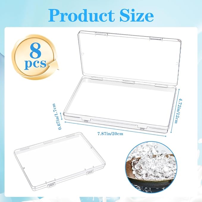 GRETJOB 8 Pcs Clear Flat Breast Milk Freezer Storage Organizer, Space Saving Breastmilk Freezer Tray for Breastfeeding Bag Organization, Reusable Breastmilk Storage Containers, 7.48 x 5.11 x 0.67 in