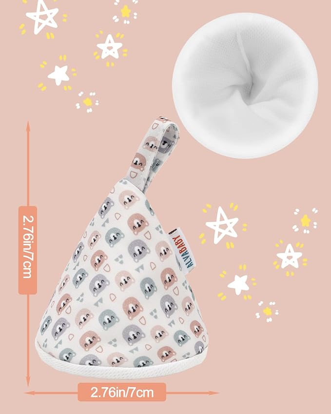 ALVABABY 4 Pcs Baby Boy Pee Covers, 3.5 * 4 In,Strong Water Absorption Pee Shield for Newborn Boy, 4-Layer Reusable Pee Cap, Diaper Changing Accessory for Baby Gift