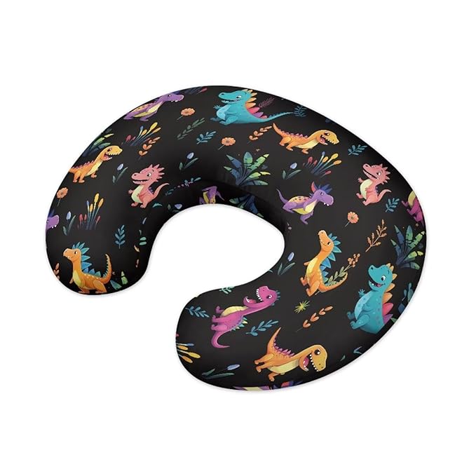 Cute Dinosaur Nursing Pillow Cover for Maternity Mom, Ultra Soft Breathable Breastfeeding Bottle Feeding Pillow Cover Fit for Most Standard Nursing Pillow